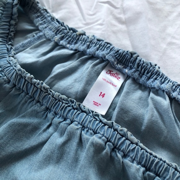 Justice Children’s Baby Blue Blouse with Rainbow Sequins - Size 14 - Picture 5 of 11